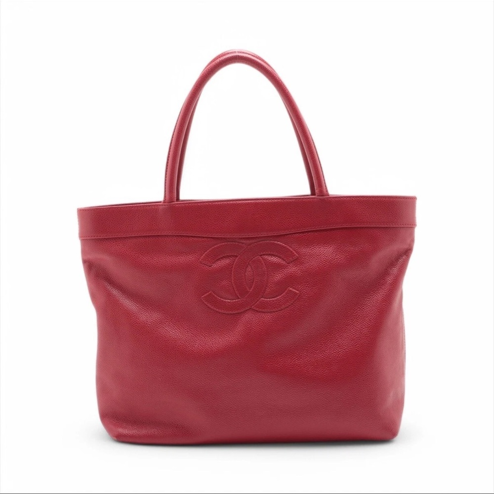 CHANEL Caviar Red Tote Bag